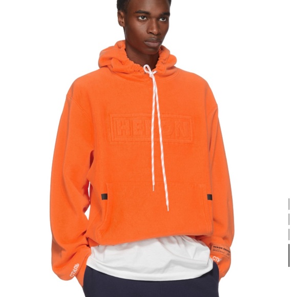 Heron Preston Orange Hoodie - Picture 2 of 10